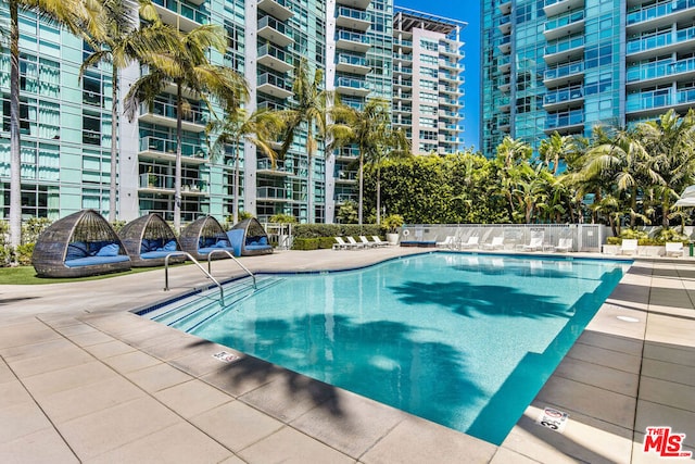 view of pool with a patio