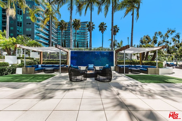 view of patio featuring an outdoor living space