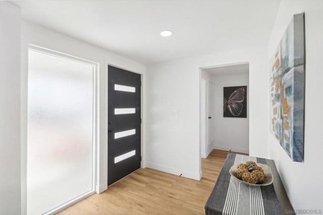 entrance foyer with wood-type flooring