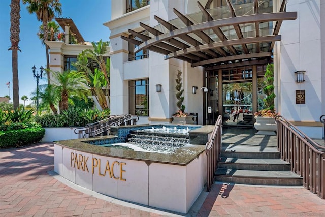 view of patio featuring sink