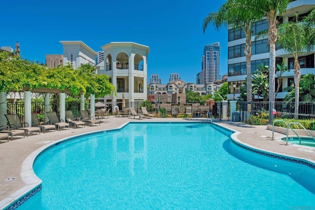 view of pool with a patio area