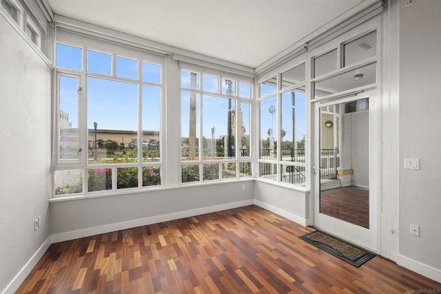 view of unfurnished sunroom