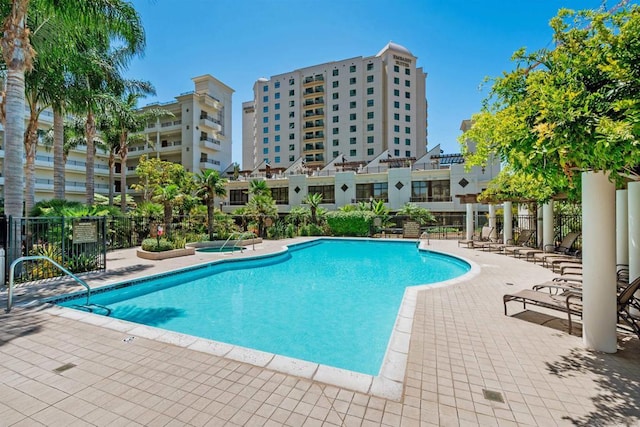 view of pool with a patio area