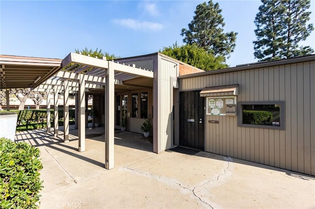 view of patio with a pergola