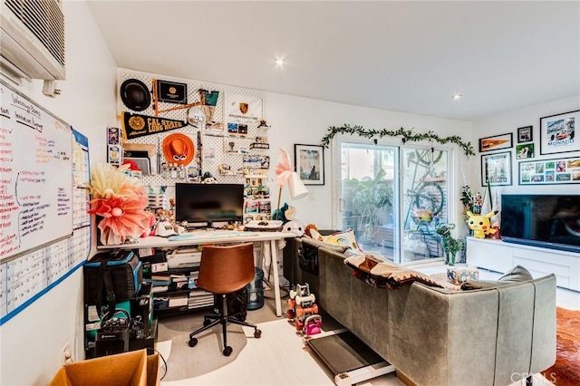 home office featuring a wall mounted AC