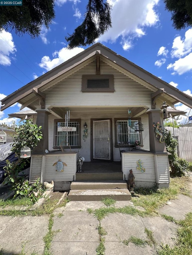 bungalow-style home featuring a porch