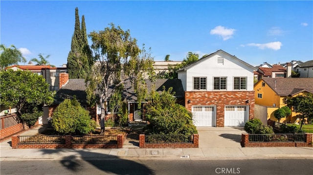 view of front property with a garage