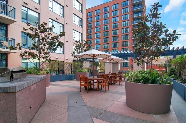 view of patio / terrace with exterior kitchen and grilling area