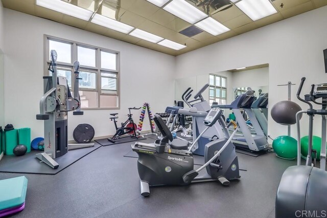 exercise room featuring a wealth of natural light