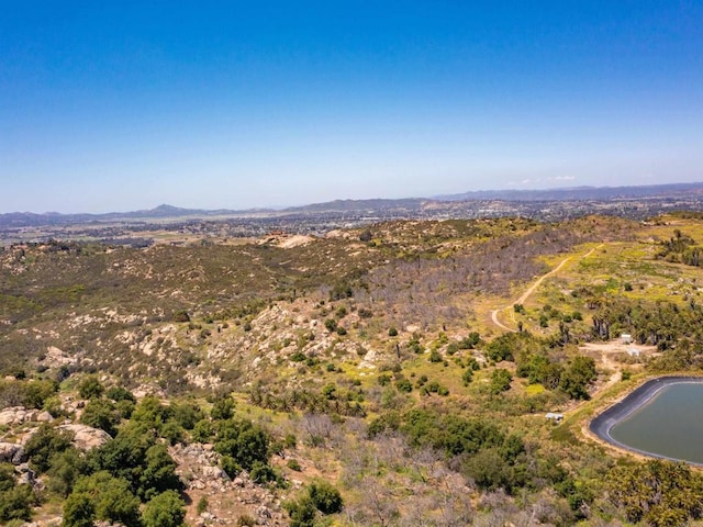 aerial view with a mountain view