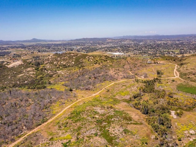 bird's eye view with a mountain view