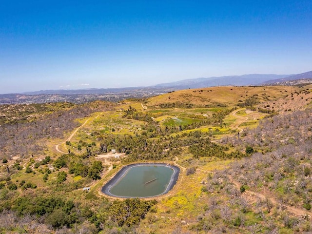 drone / aerial view with a mountain view