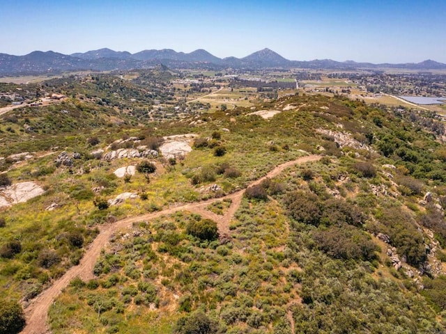 drone / aerial view with a mountain view