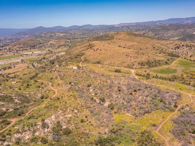 bird's eye view with a mountain view