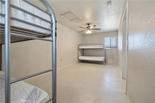 unfurnished bedroom with ceiling fan