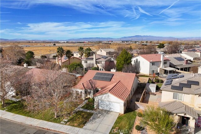 bird's eye view featuring a mountain view