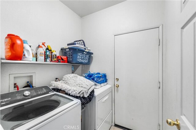 laundry area featuring independent washer and dryer