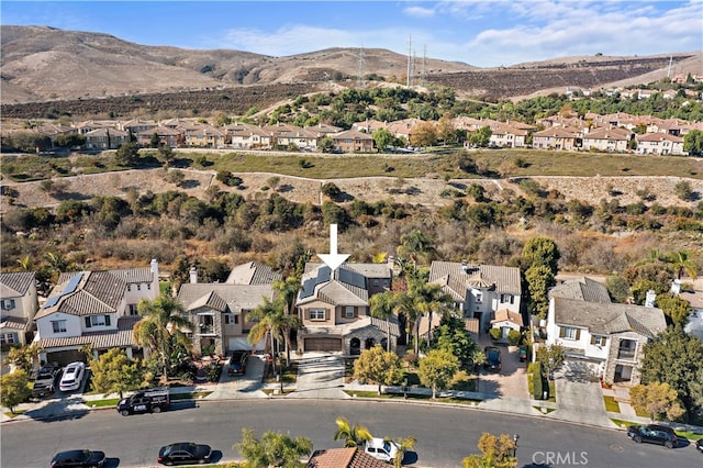 drone / aerial view with a mountain view