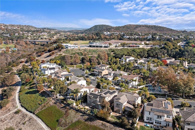 drone / aerial view with a mountain view