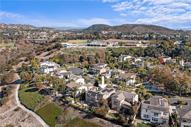 bird's eye view with a mountain view