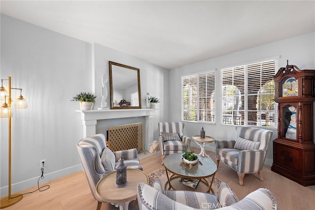 living room featuring light hardwood / wood-style floors