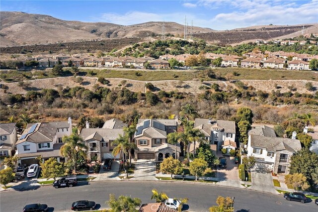 bird's eye view with a mountain view