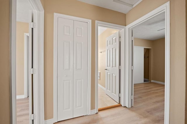 hallway featuring light hardwood / wood-style flooring