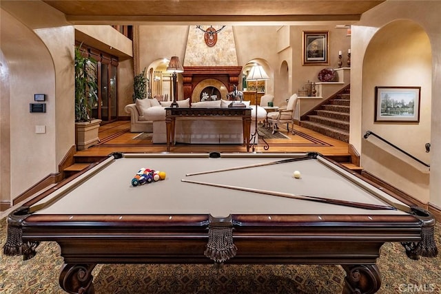 game room with billiards