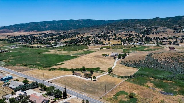 aerial view with a mountain view