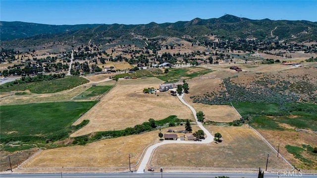 bird's eye view with a mountain view