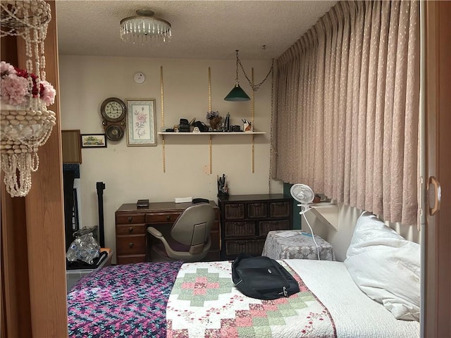 bedroom with a textured ceiling