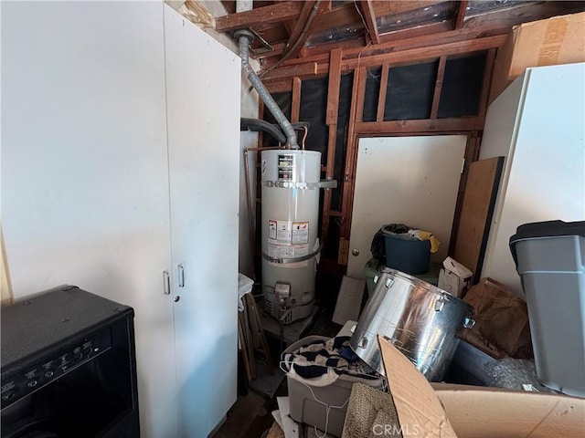 utility room featuring secured water heater