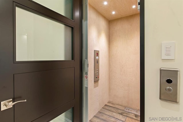 interior details with elevator