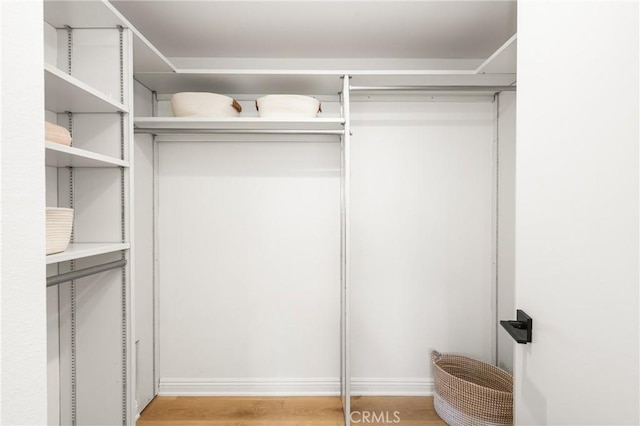 walk in closet featuring light wood finished floors