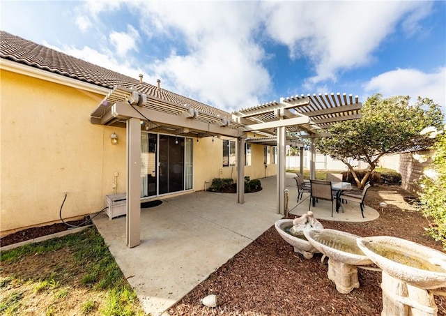 view of patio / terrace featuring a pergola