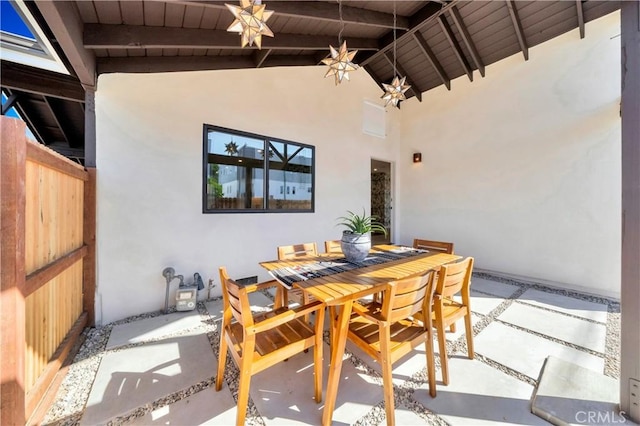 view of patio featuring outdoor dining space