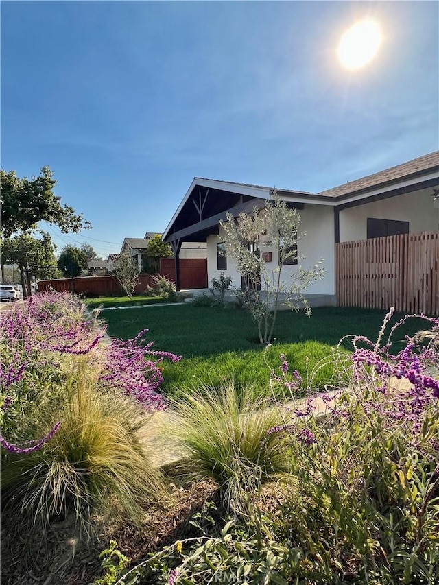 view of yard with fence