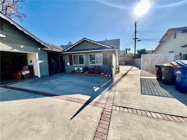 exterior space featuring a garage