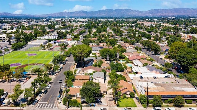 aerial view featuring a mountain view