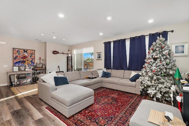 living room featuring hardwood / wood-style flooring