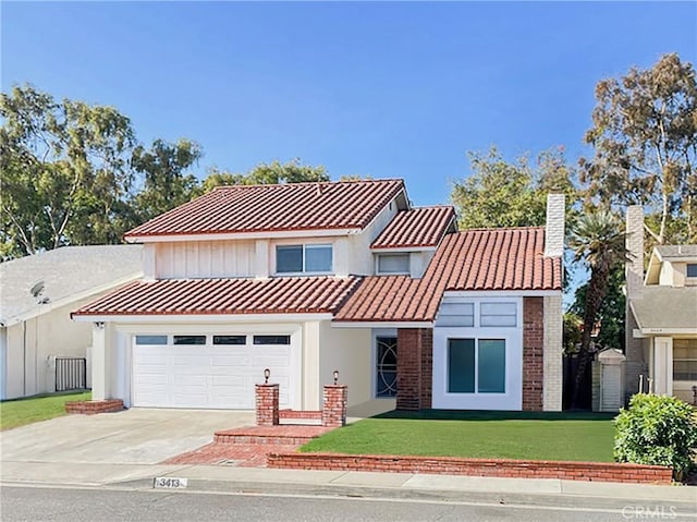 view of front of house with a garage