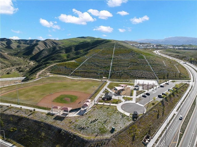 bird's eye view featuring a mountain view