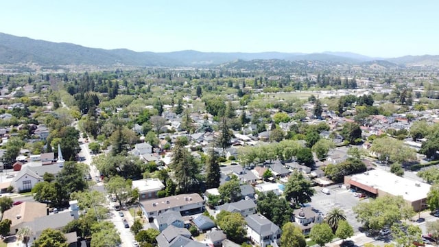 aerial view with a mountain view