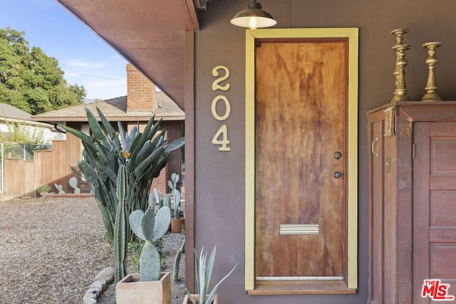 view of doorway to property