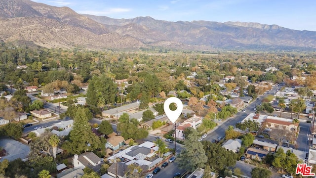 drone / aerial view with a mountain view