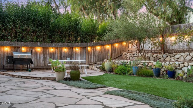 view of patio with area for grilling