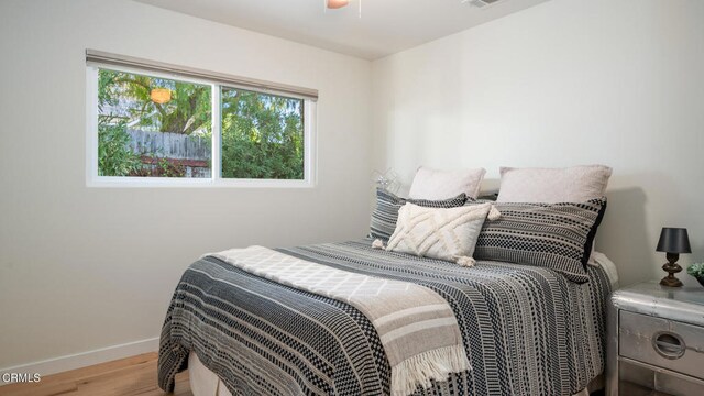 bedroom featuring light hardwood / wood-style floors