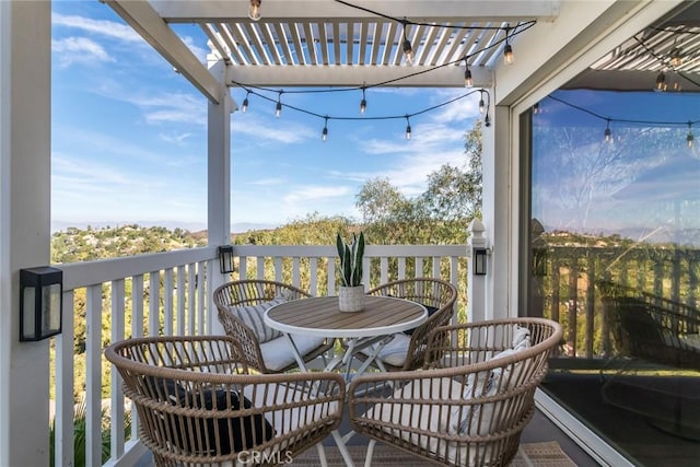 balcony with a pergola