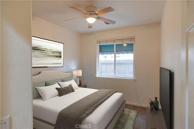 bedroom featuring ceiling fan