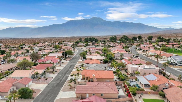 aerial view with a mountain view